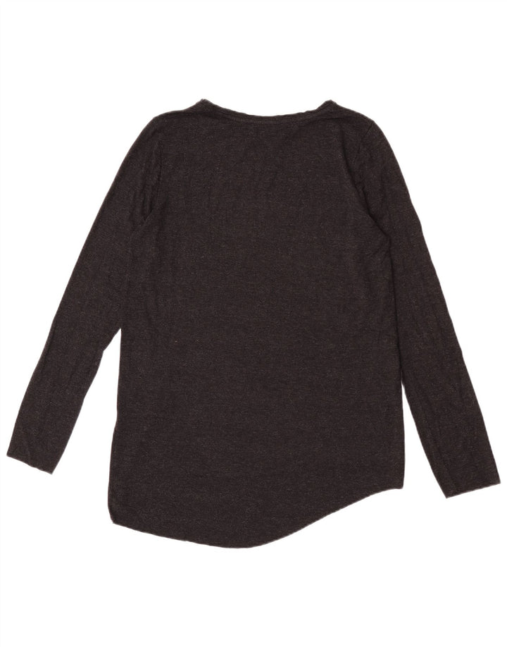 Top tunica asimmetrica a maniche lunghe da donna Zara UK 10 Small in viscosa grigia