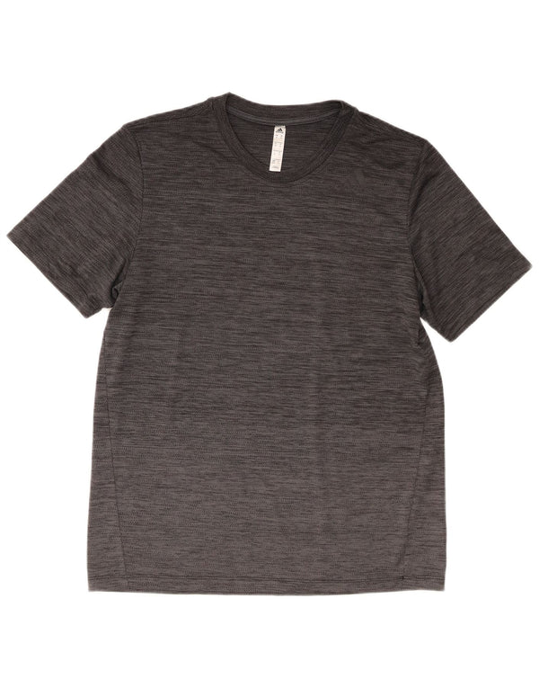 T-shirt da uomo Adidas Top in poliestere chiazzato grigio medio