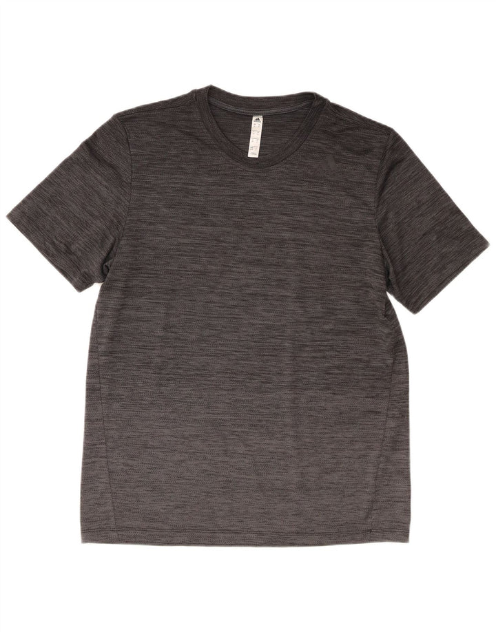 T-shirt da uomo Adidas Top in poliestere chiazzato grigio medio