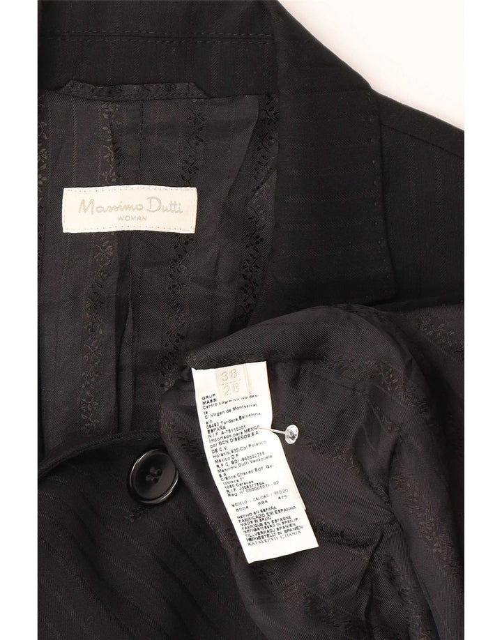 Giacca blazer da donna a 2 bottoni Massimo Dutti EU 38 piccolo gessato nero