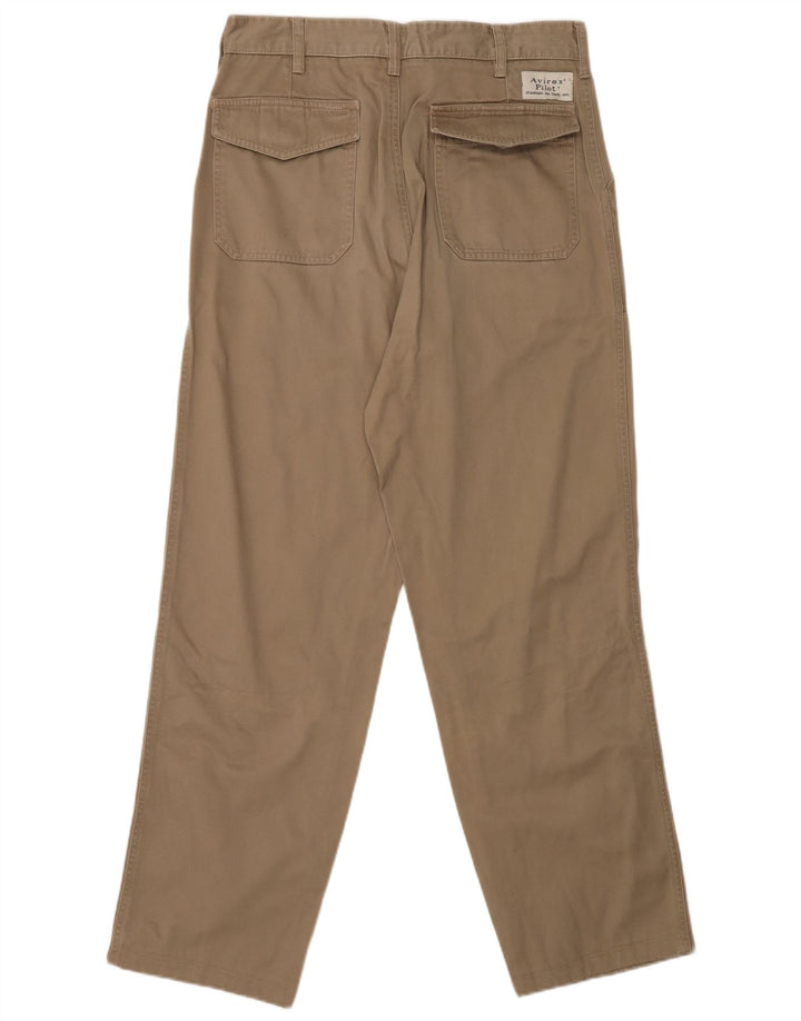 Pantaloni chino dritti da uomo AVIREX W28 L30 in cotone beige