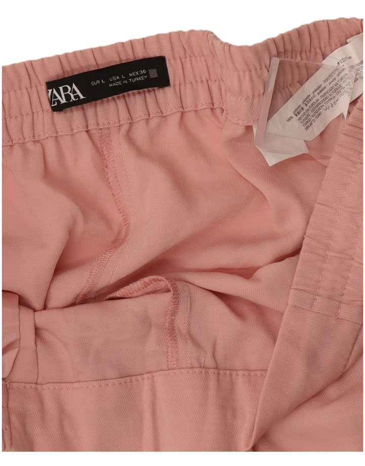 Pantaloni casual dritti da donna Zara grandi W30 L26 poliestere rosa