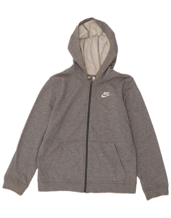 Felpa con cappuccio e zip Nike da bambino, 12-13 anni, in cotone grigio screziato grande