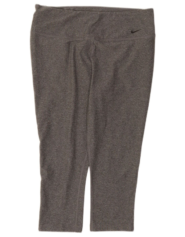 Leggings Nike Dri Fit Capri da donna UK 16 grande poliestere grigio