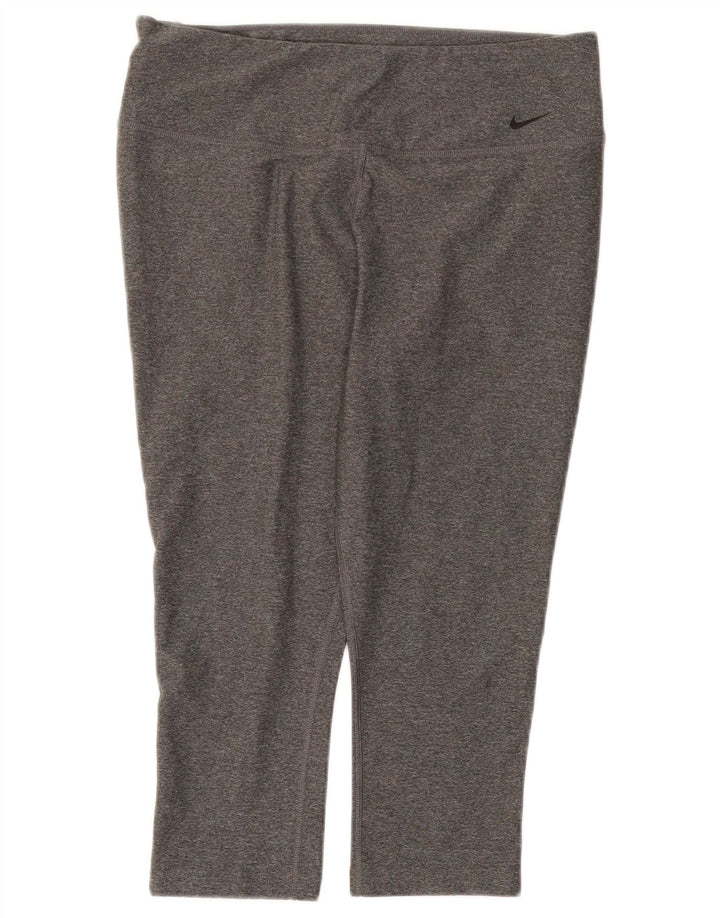 Leggings Nike Dri Fit Capri da donna UK 16 grande poliestere grigio