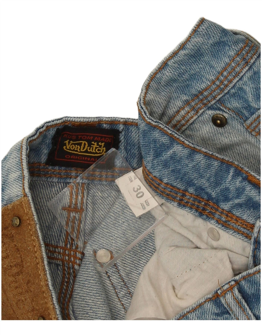 Pantaloncini di jeans da uomo Von Dutch W30 cotone blu medio