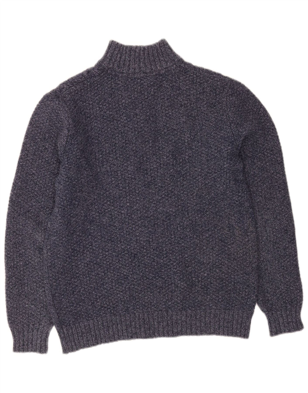 Crew Clothing Maglione da uomo con collo a bottoni piccolo blu navy screziato