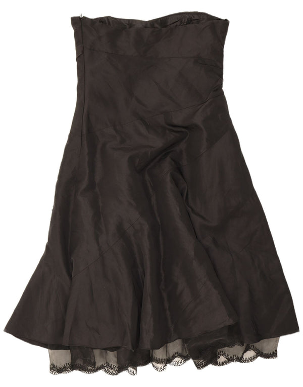 Endora Womens Strapless Dress UK 12 Medium Black Floral Nylon