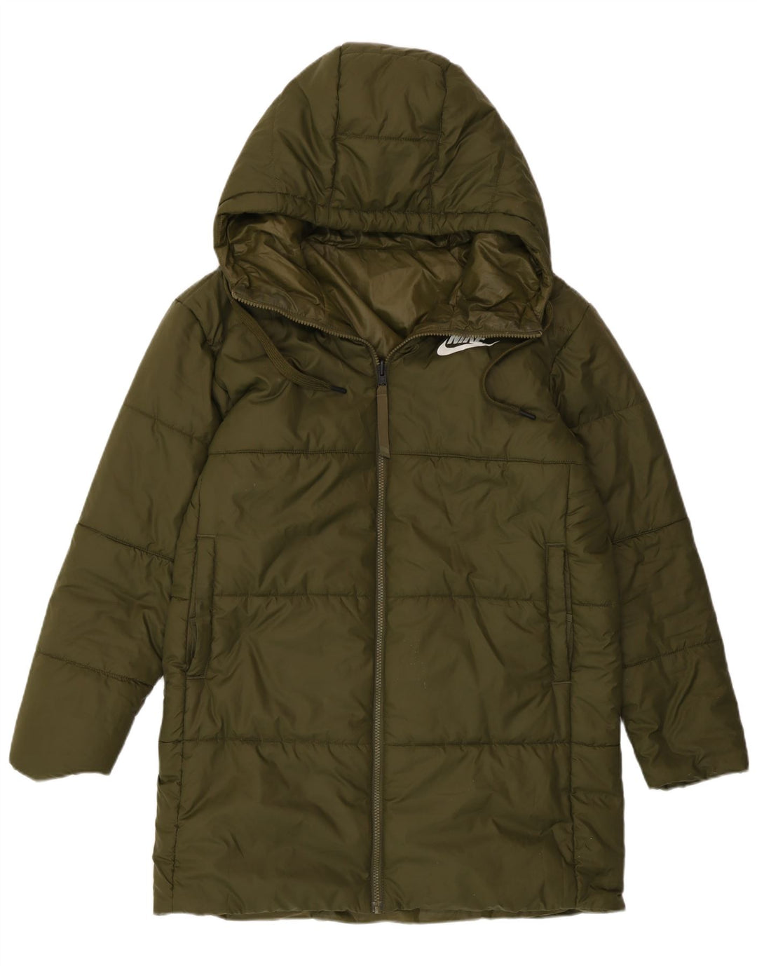 Cappotto imbottito reversibile con grafica Nike da donna UK 14 medio poliestere kaki