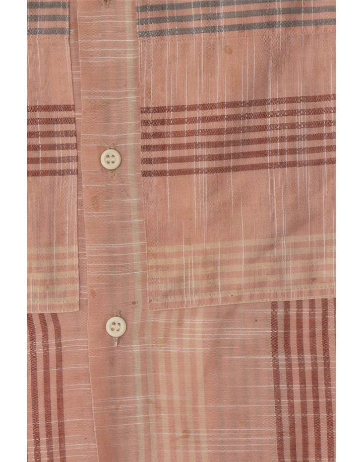 VINTAGE Mens Short Sleeve Shirt Medium Pink Striped Vintage Vintage and Second-Hand Vintage from Messina Hembry 