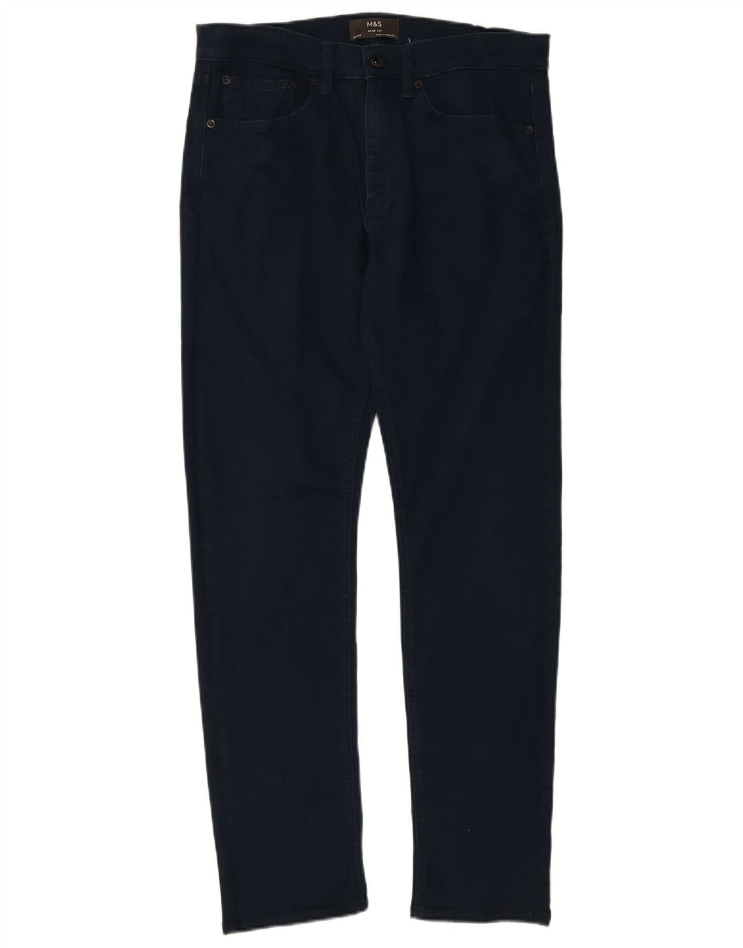 Jeans slim da uomo Marks & Spencer W32 L31 cotone blu