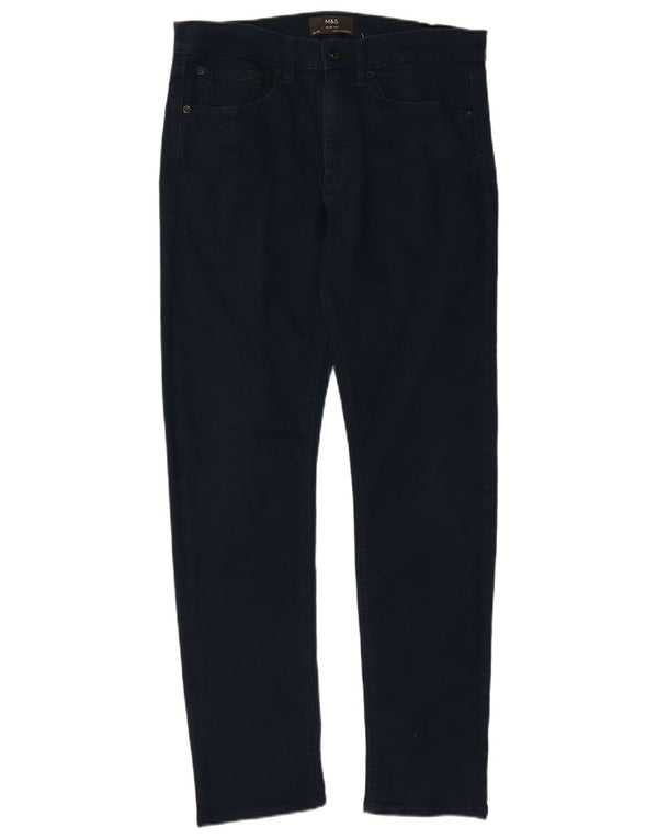 Jeans slim da uomo Marks & Spencer W32 L31 cotone blu