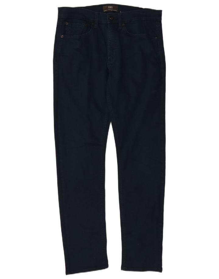 Jeans slim da uomo Marks & Spencer W32 L31 cotone blu
