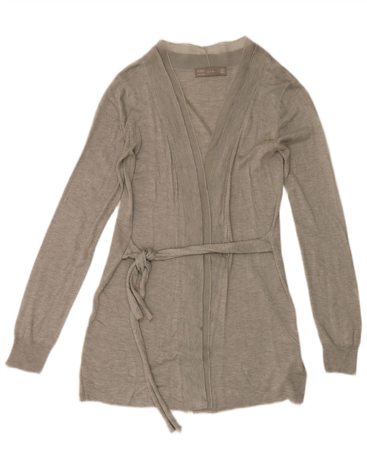 Maglione cardigan da donna Zara UK 12 Acrilico grigio medio
