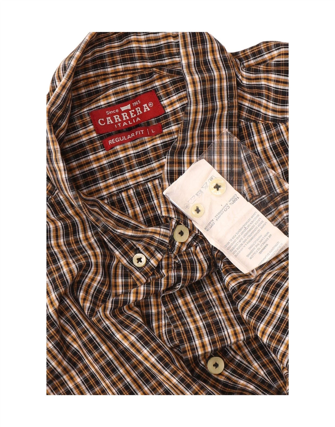 Carrera Camicia da uomo in flanella vestibilità regolare, cotone a quadri marroni grandi