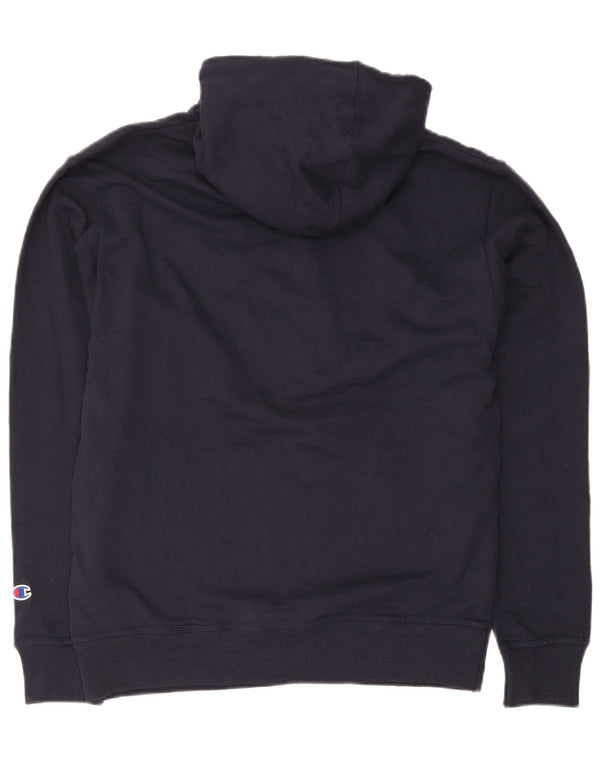 Champion Mens Regular Fit Hoodie Jumper Medium Navy Blue Cotton