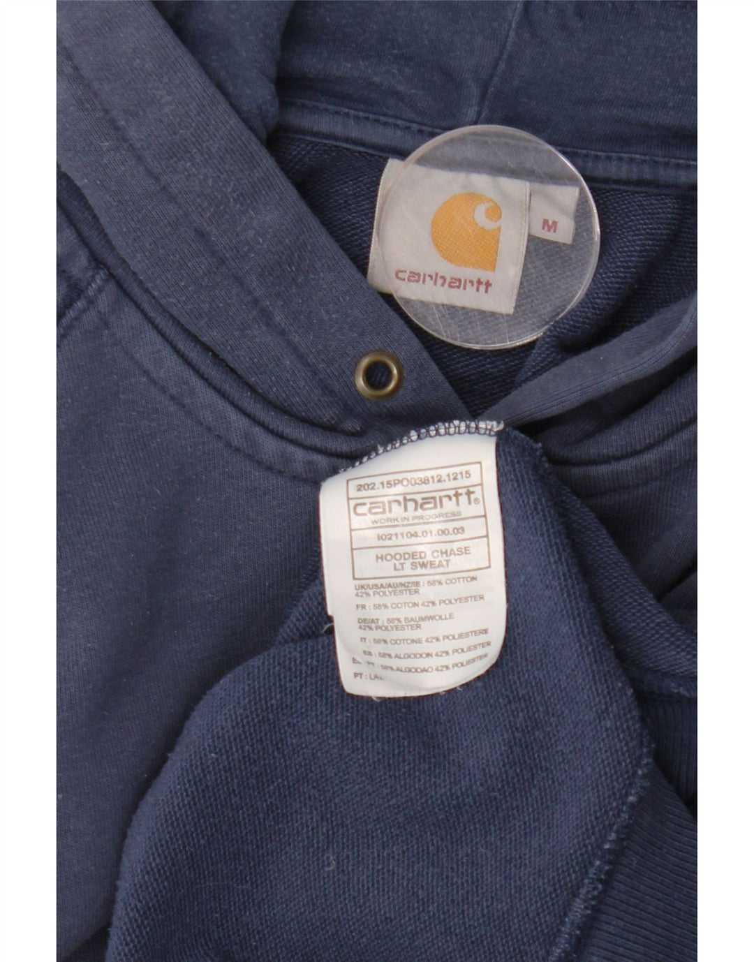 Maglione con cappuccio da uomo Carhartt medio in cotone blu navy