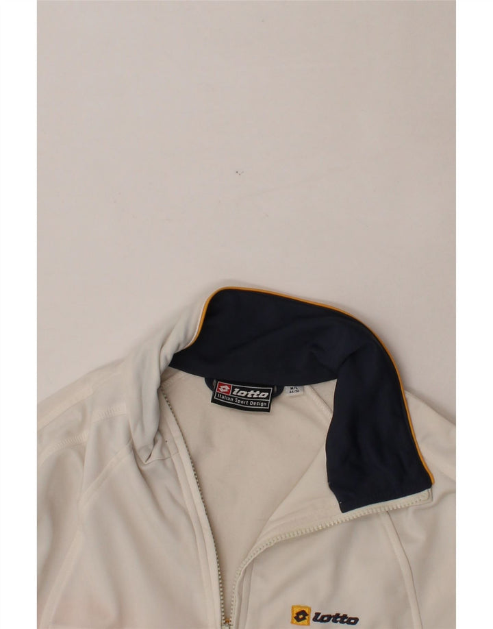 LOTTO Mens Tracksuit Top Jacket Medium White Polyester Vintage Lotto and Second-Hand Lotto from Messina Hembry 