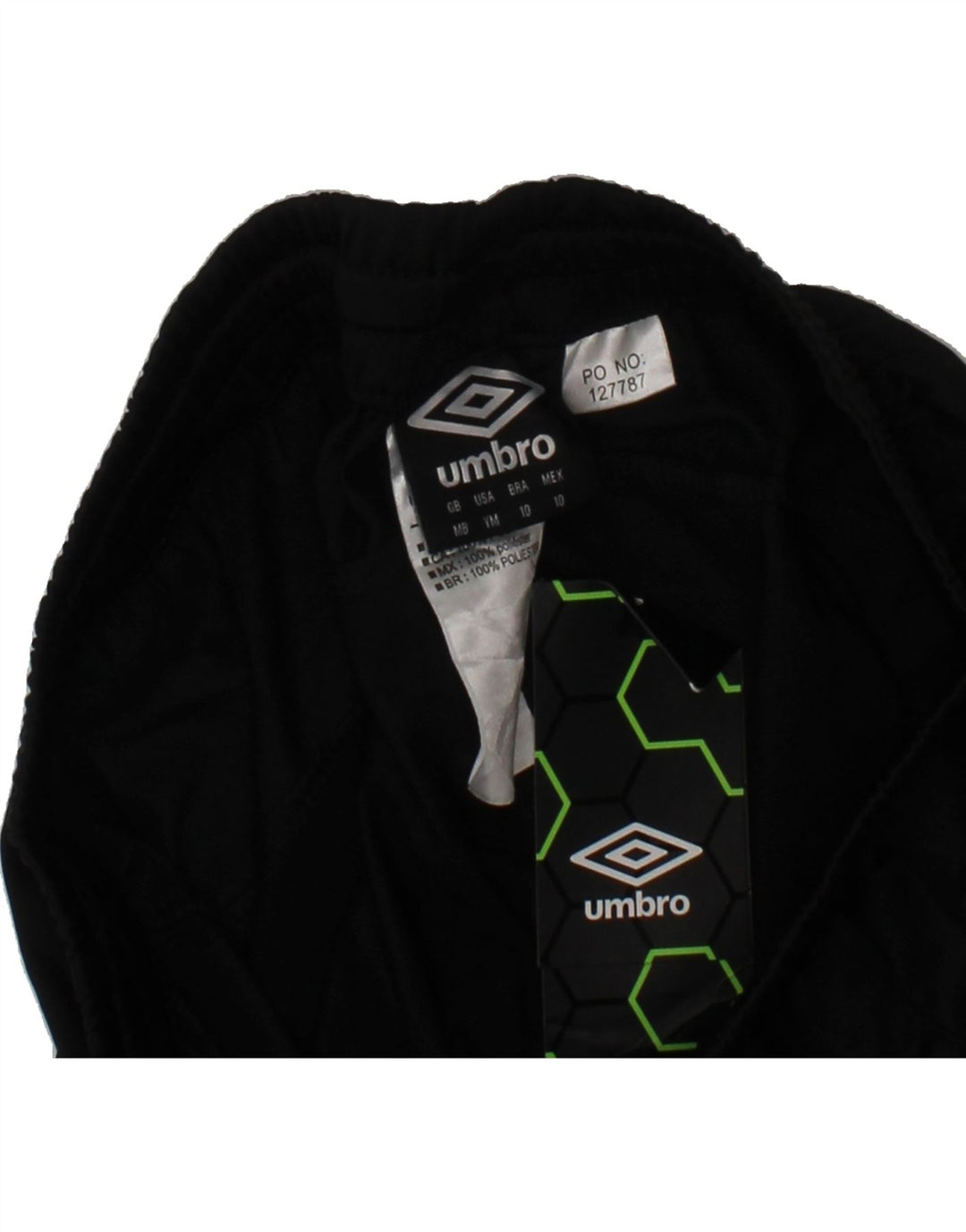 UMBRO Boys Graphic Sport Shorts 9-10 Years Medium Black Polyester Vintage Umbro and Second-Hand Umbro from Messina Hembry 