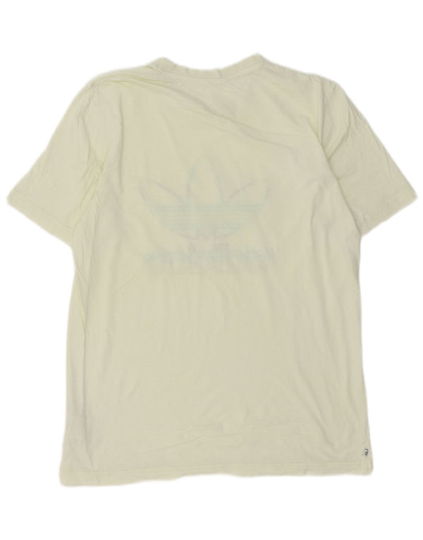 T-shirt grafica da uomo Adidas Top in cotone giallo medio