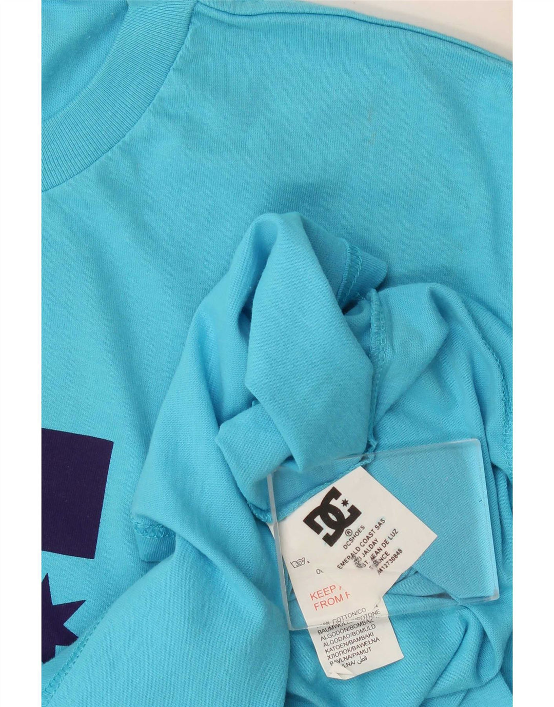T-shirt grafica da uomo DC Top XL in cotone blu