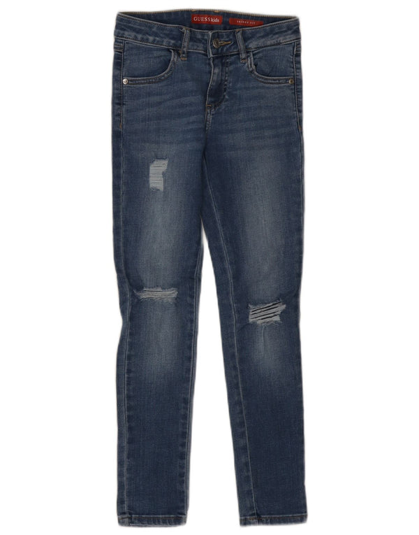 Jeans Guess Slim Distressed Bambina 7-8 Anni W22 L23 Cotone Blu