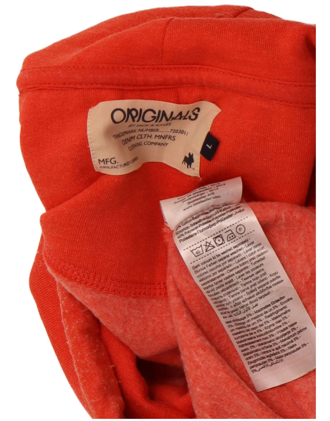 JACK & JONES Felpa da uomo con collo alto, maglione grande, cotone arancione