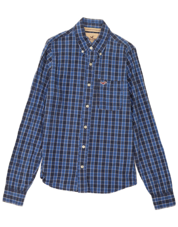 Camicia Hollister da uomo in cotone a quadri blu medio