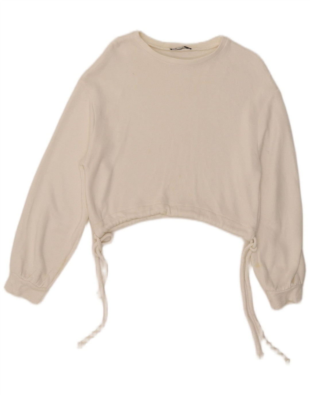 Felpa corta da donna Zara UK 10 piccola bianca