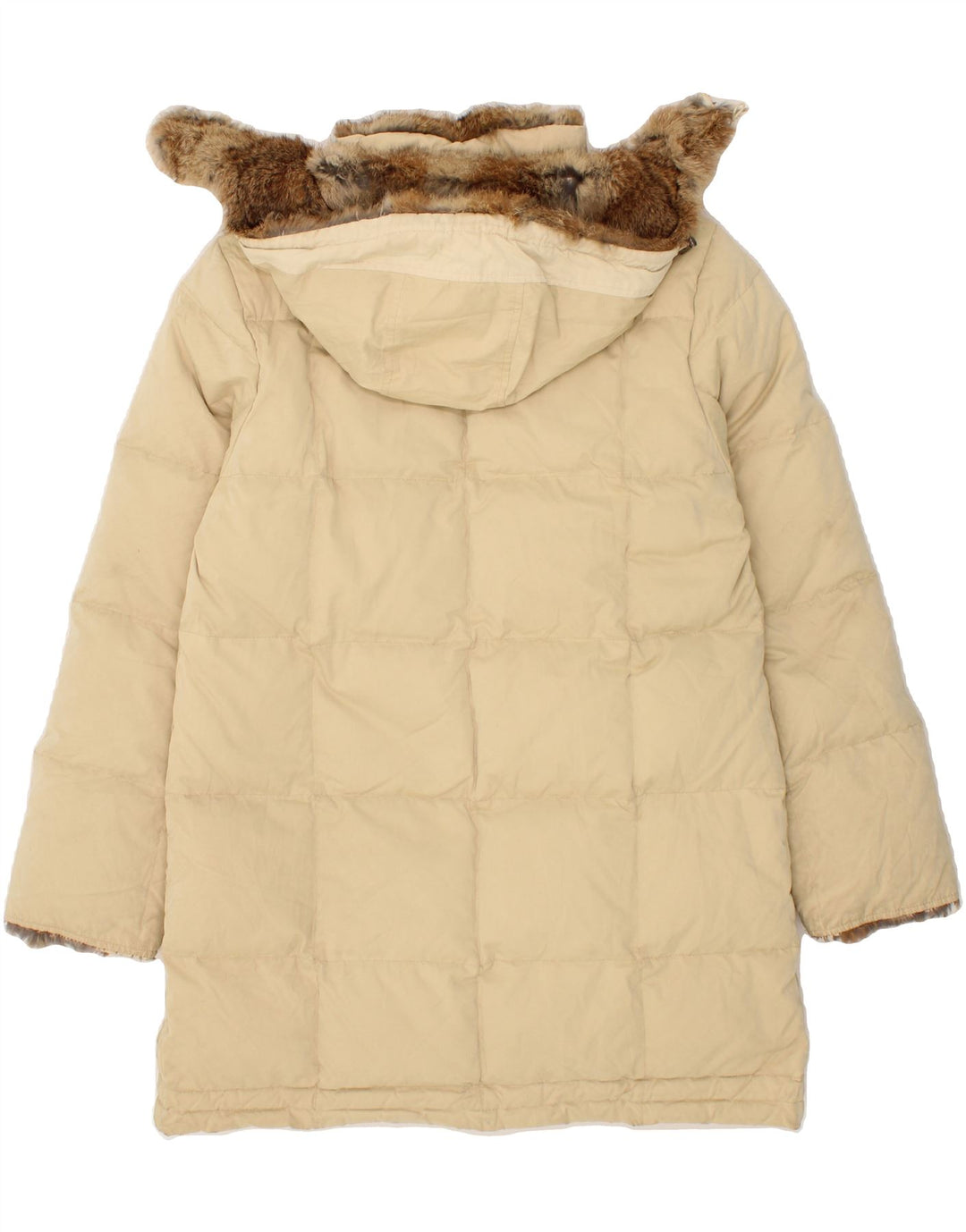 MARINA YACHTING Womens Hooded Padded Coat IT 44 Medium Beige Cotton Vintage Marina Yachting and Second-Hand Marina Yachting from Messina Hembry 