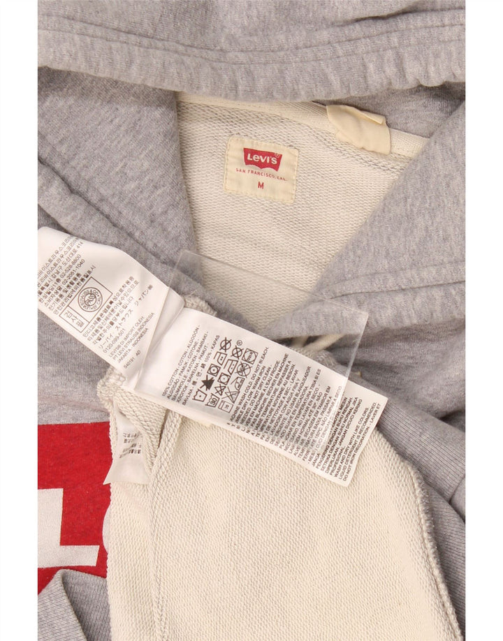 Maglione con cappuccio grafico da uomo Levi's in cotone chiazzato grigio medio