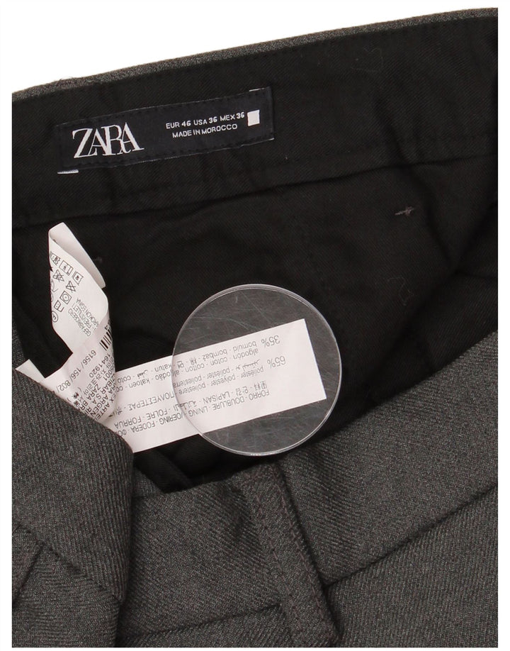 Pantaloni cargo dritti da uomo ZARA EU 46 XL W36 L30 poliestere grigio