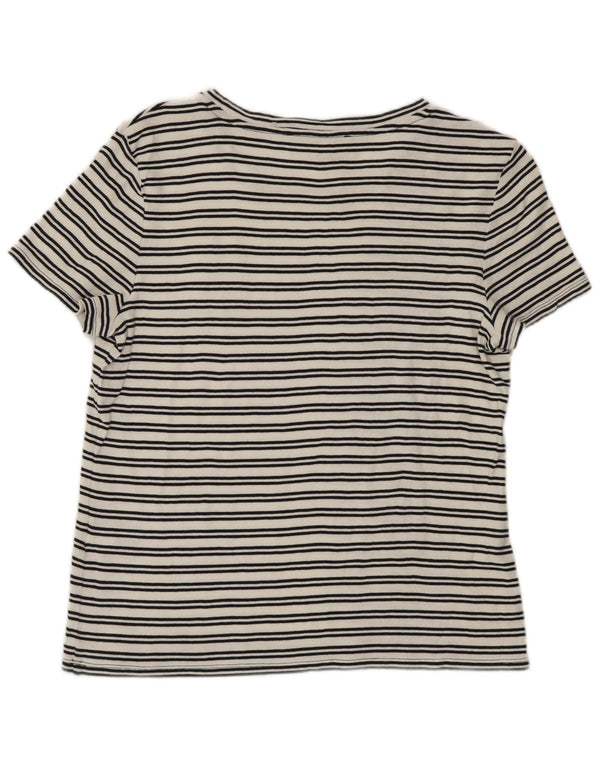 T-shirt da donna Tommy Hilfiger Top UK 14 cotone a righe grandi bianche