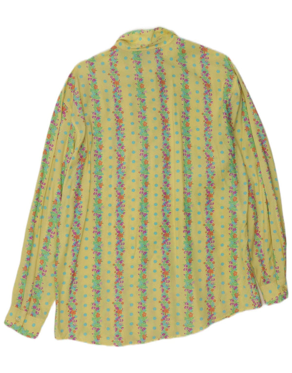 Camicia da donna Stefanel UK 16 Rayon floreale giallo grande