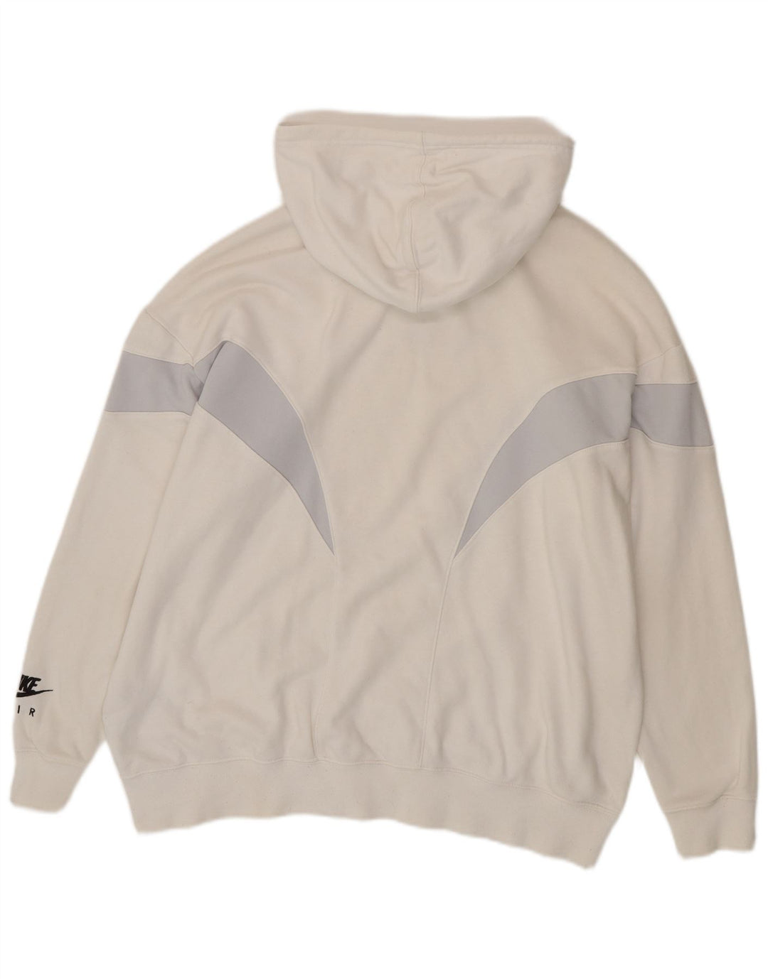 Maglia con cappuccio oversize NIKE Air da donna UK 14 Medium Off White Colourblock