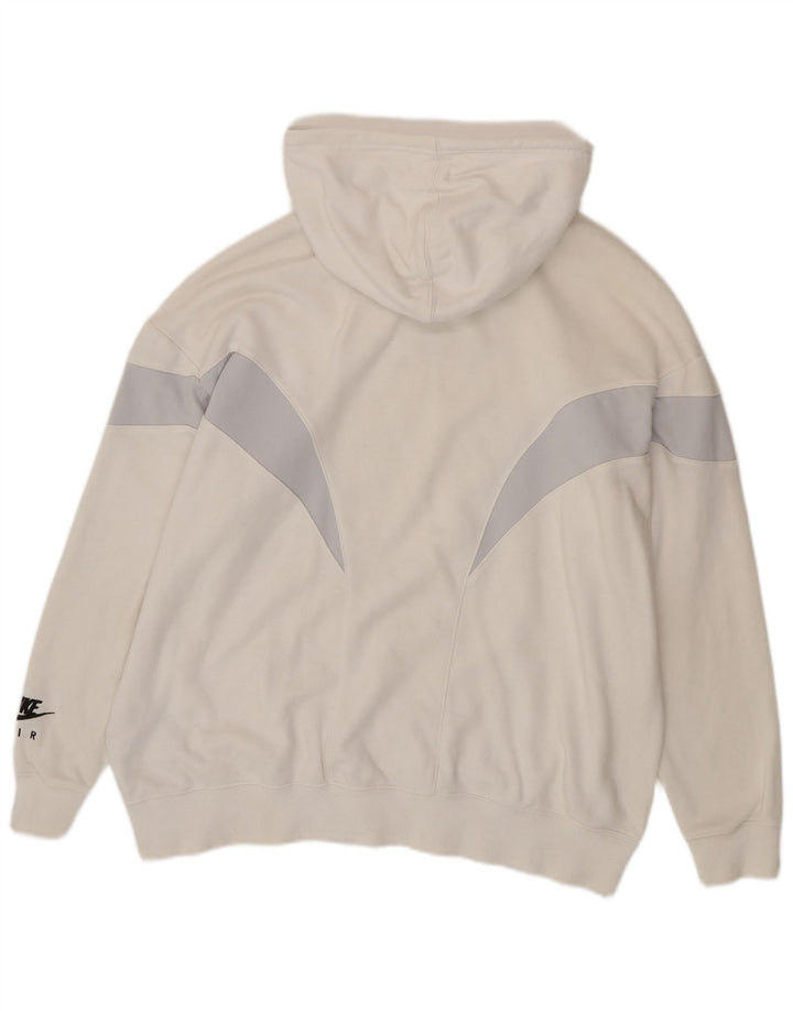 Maglia con cappuccio oversize NIKE Air da donna UK 14 Medium Off White Colourblock