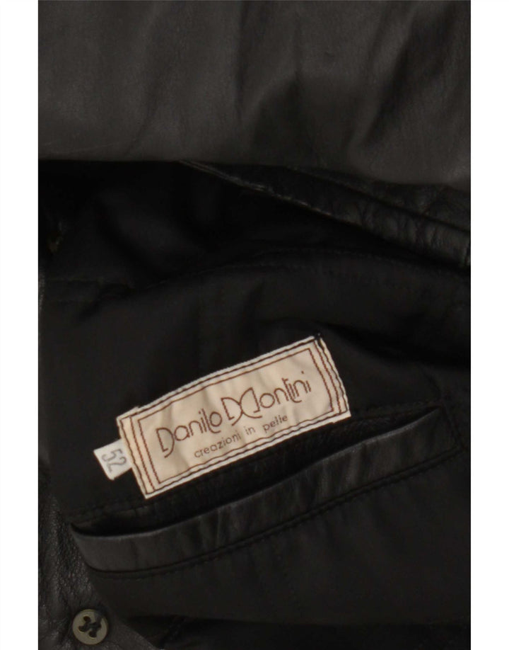 Giacca in pelle vintage da uomo IT 52 XL Nera