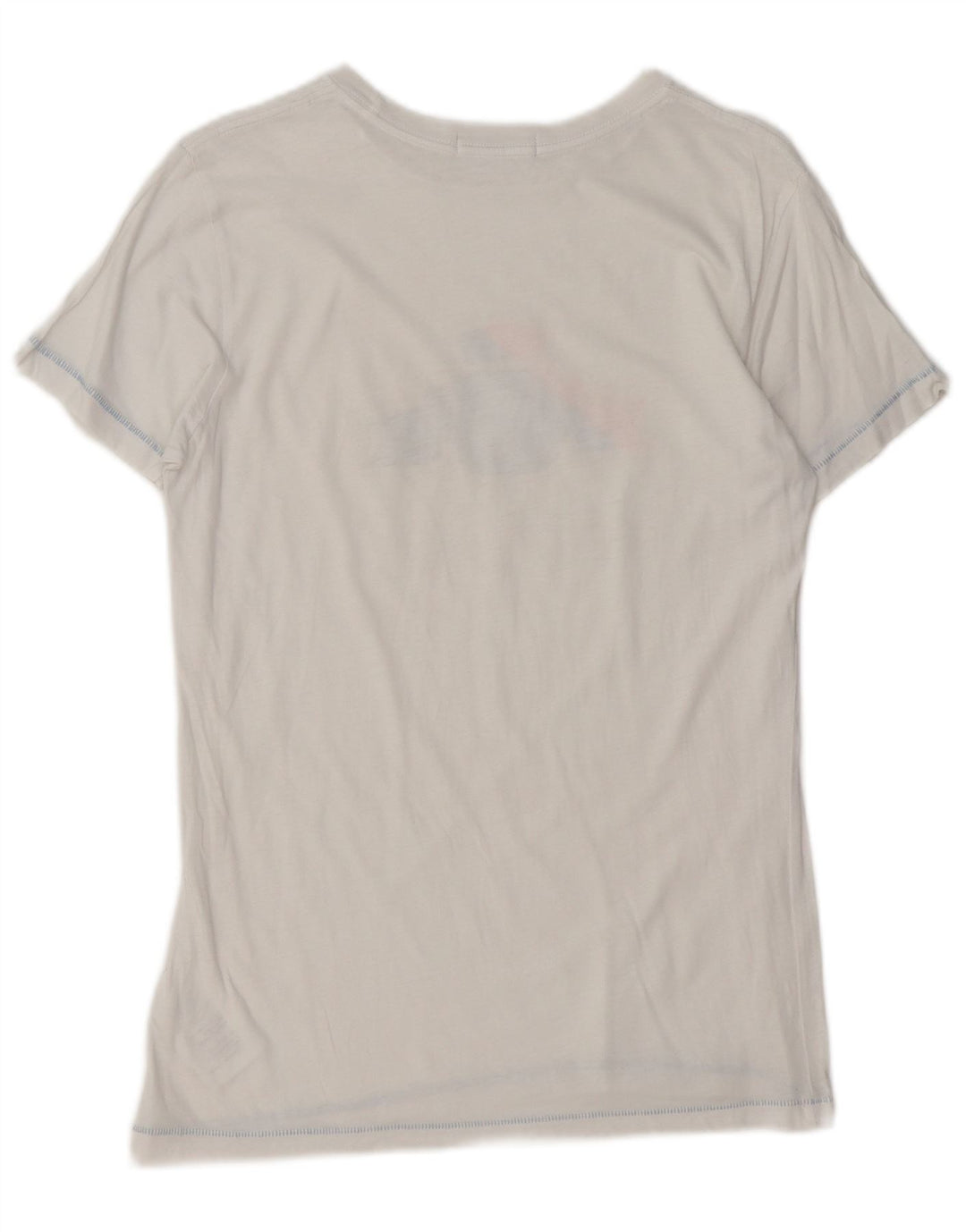 REPLAY T-shirt grafica da donna Top UK 12 cotone bianco medio