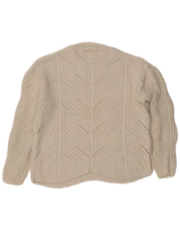 ZARA Girls Crew Neck Jumper Sweater 11-12 Years White Acrylic