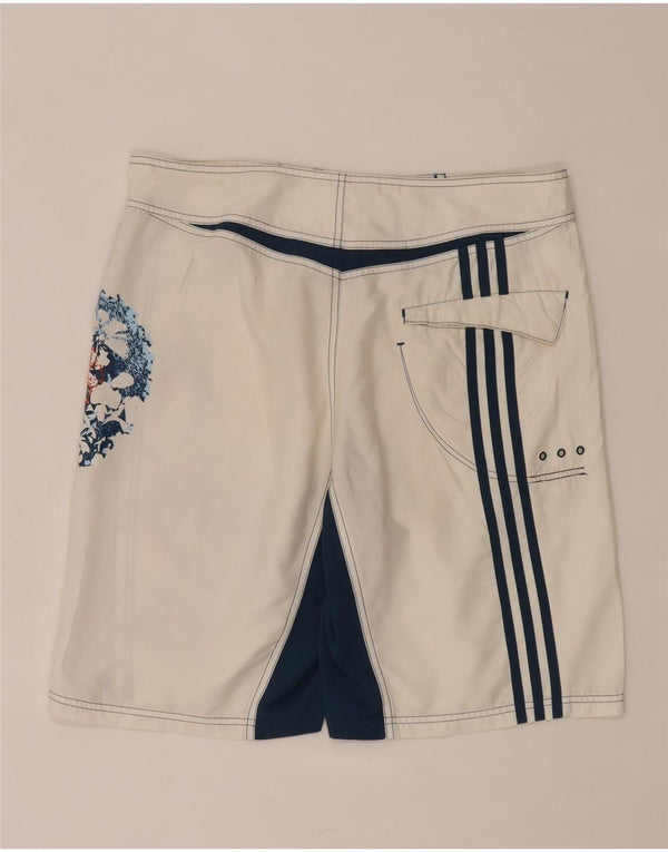 Pantaloncini da bagno con grafica Adidas da uomo, colore medio, bianco sporco, floreale tropicale