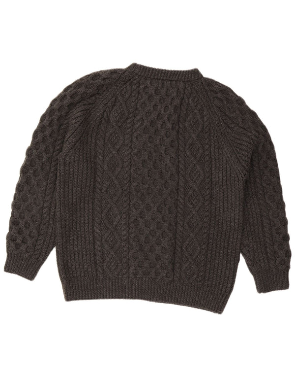 Maglione maglione girocollo da uomo vintage grigio XL
