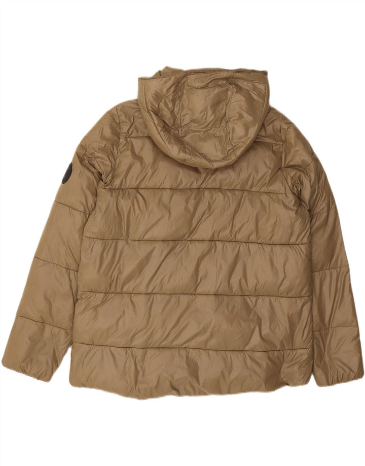 ZARA Mens Hooded Padded Jacket UK 36 Small Khaki Polyamide Vintage Zara and Second-Hand Zara from Messina Hembry 