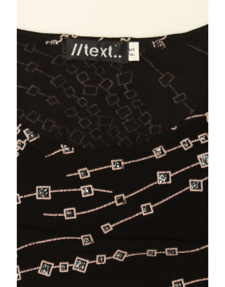 VINTAGE Womens Blouse Top UK 16 Large Black Geometric Polyester Vintage Vintage and Second-Hand Vintage from Messina Hembry 