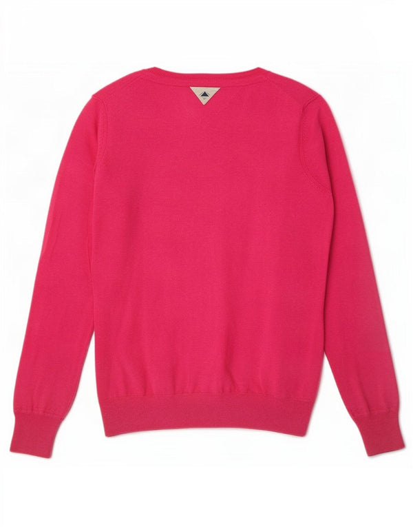 Maglione maglione con scollo a V da donna Tommy Hilfiger UK 14 Cotone rosa medio
