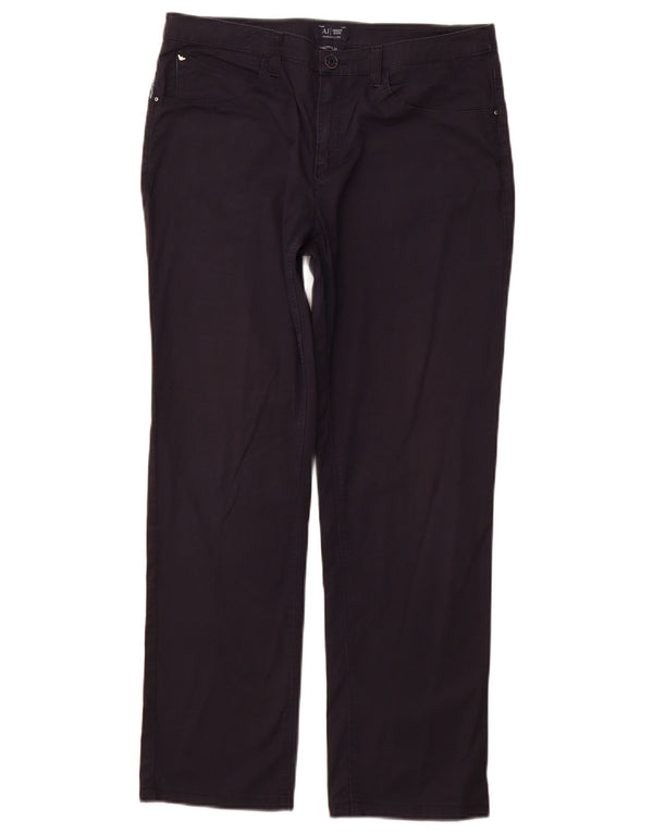 Pantaloni casual dritti Magnolia da donna ARMANI W31 L28 cotone blu navy