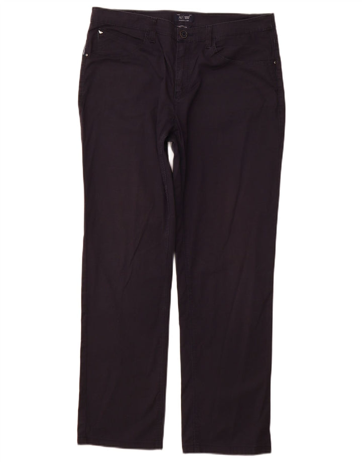 Pantaloni casual dritti Magnolia da donna ARMANI W31 L28 cotone blu navy