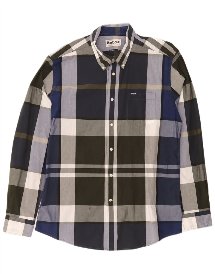 Camicia Barbour da uomo su misura XL in cotone scozzese multicolore