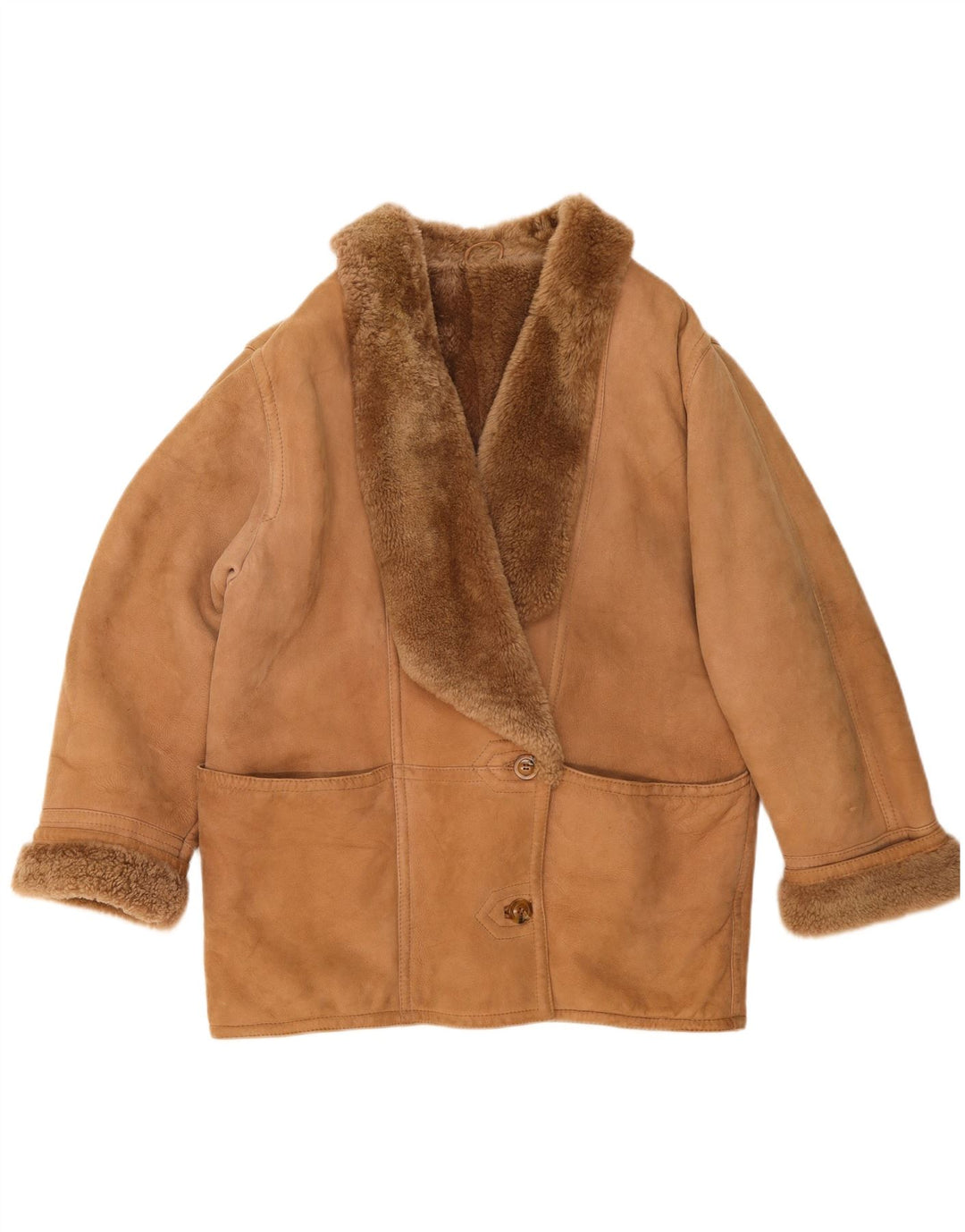 Giacca in shearling da donna Christia UK 20 2XL Beige