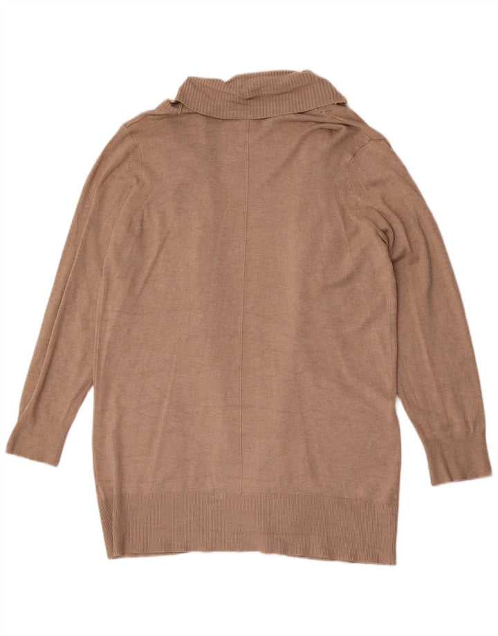 Maglione cardigan aperto lungo da donna Marks & Spencer UK 14 Marrone medio