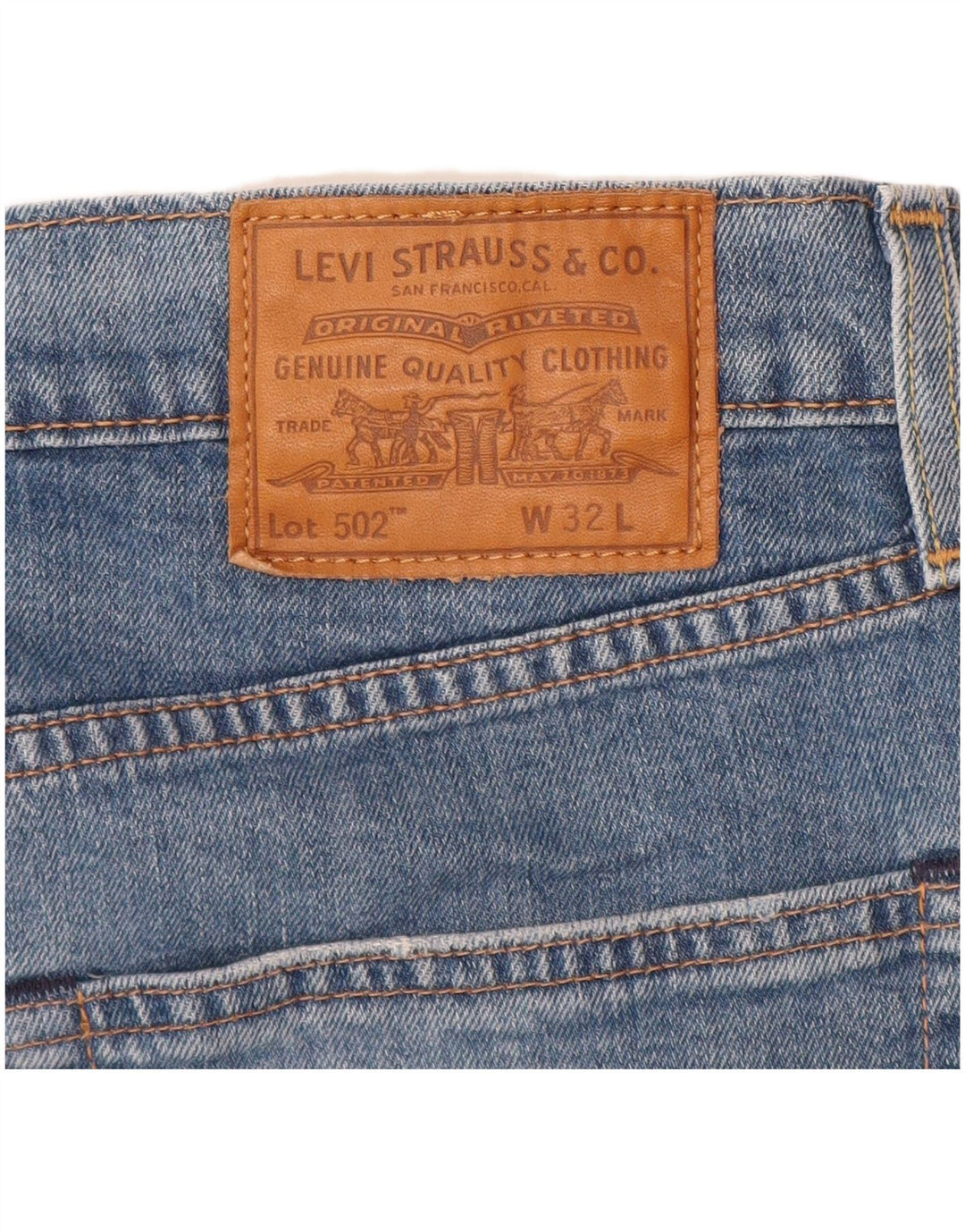 LEVI'S Pantaloncini di jeans 502 da uomo W32 Cotone blu medio